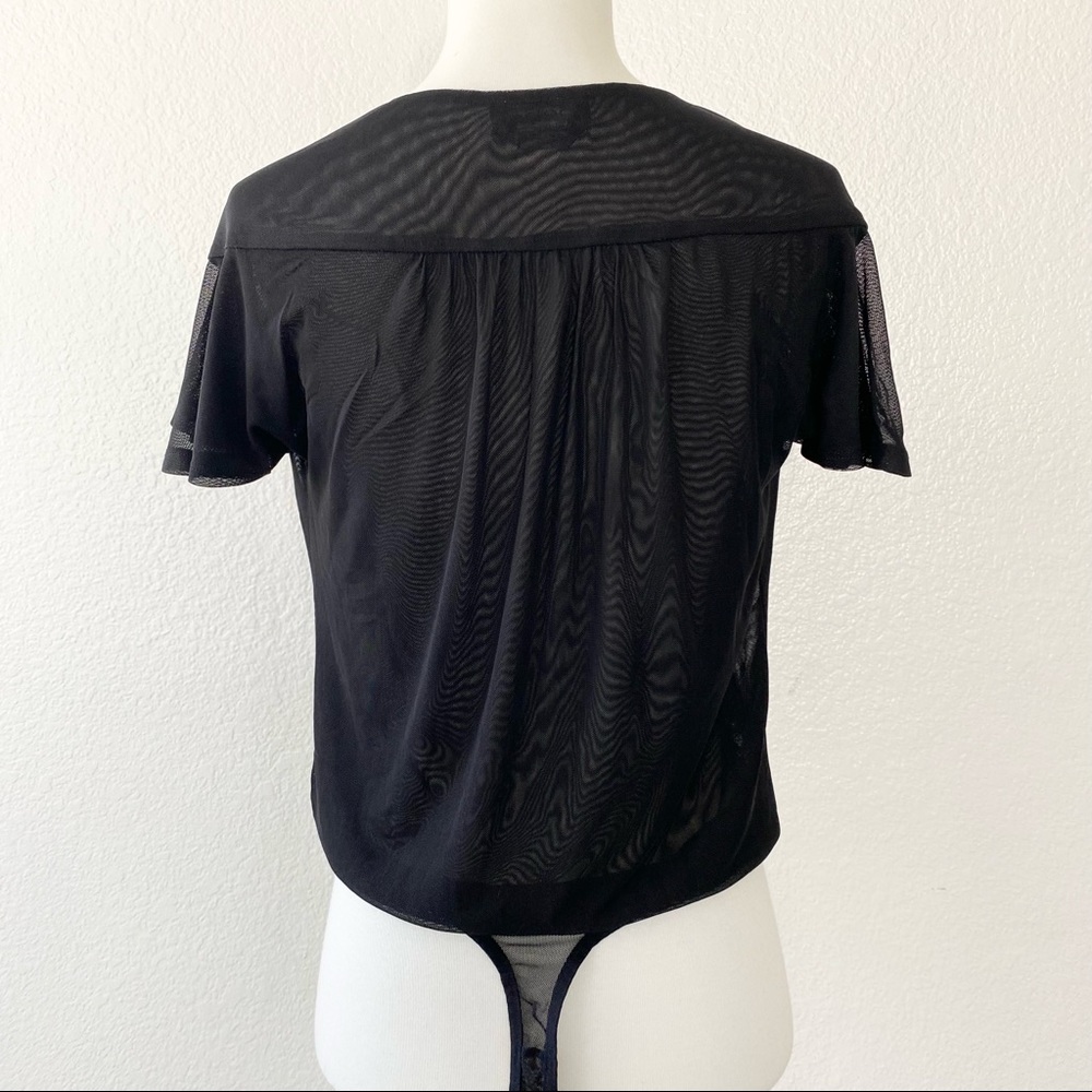 BEBE Black Bodysuit Blouse - Picture 2 of 4